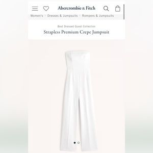 Abercrombie Best Dressed Guest Collection | Strapless Premium Crepe Jumpsuit